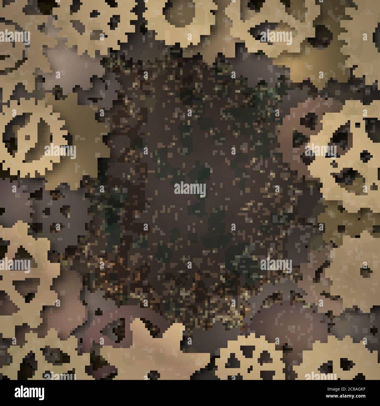 Vector steampunk frame with metallic gears on grunge background Stock ...