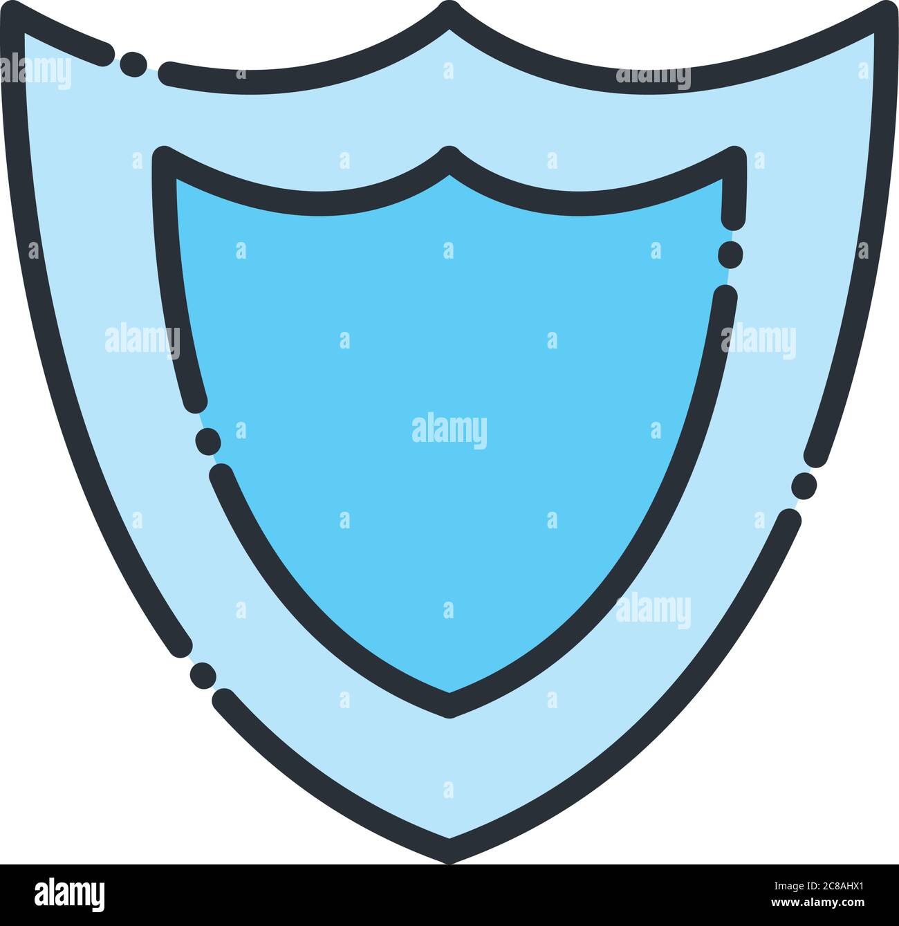 Shield line and fill style icon design, Label tag banner product and ...