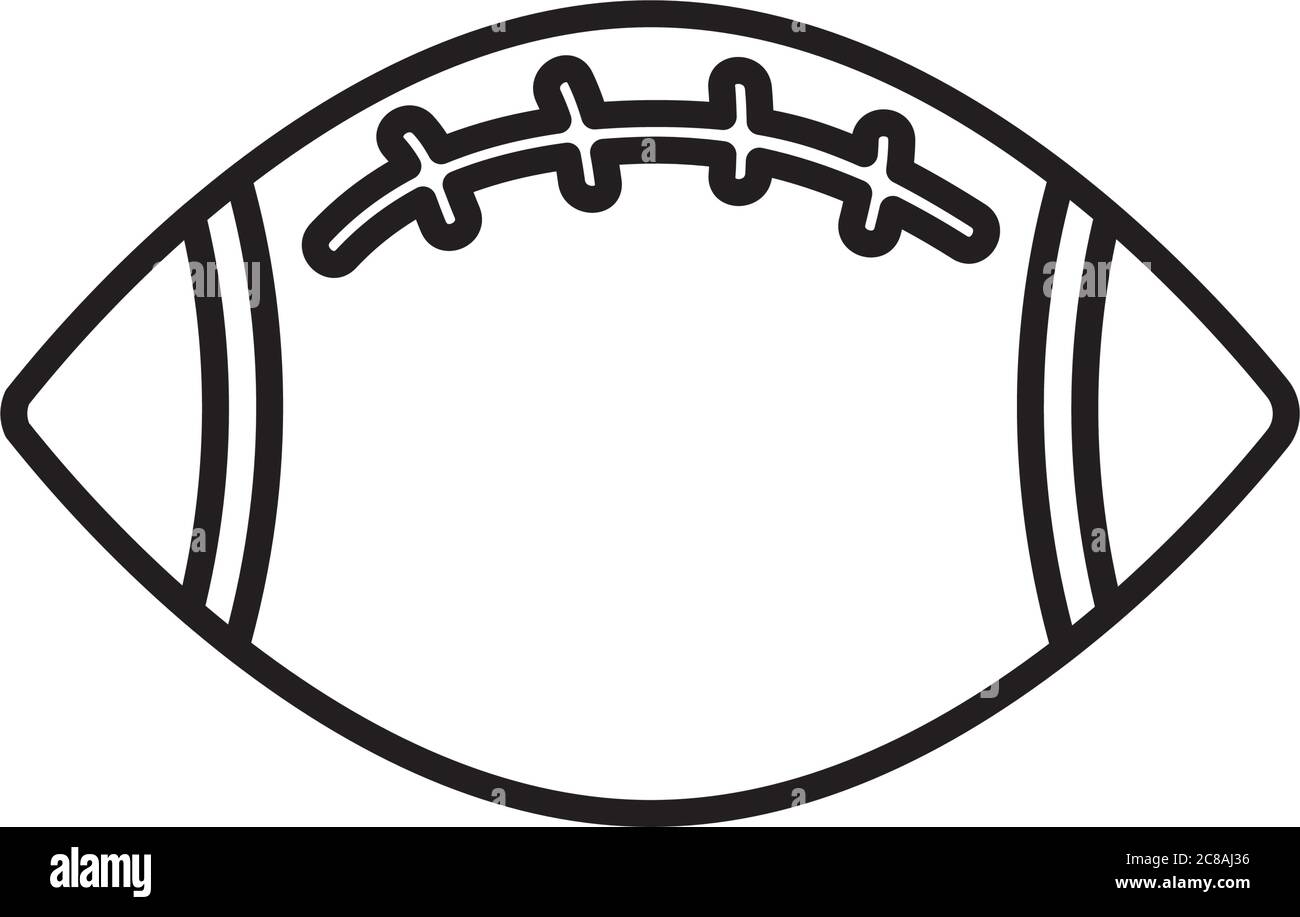 american football ball icon over white background, line style, vector illustration Stock Vector