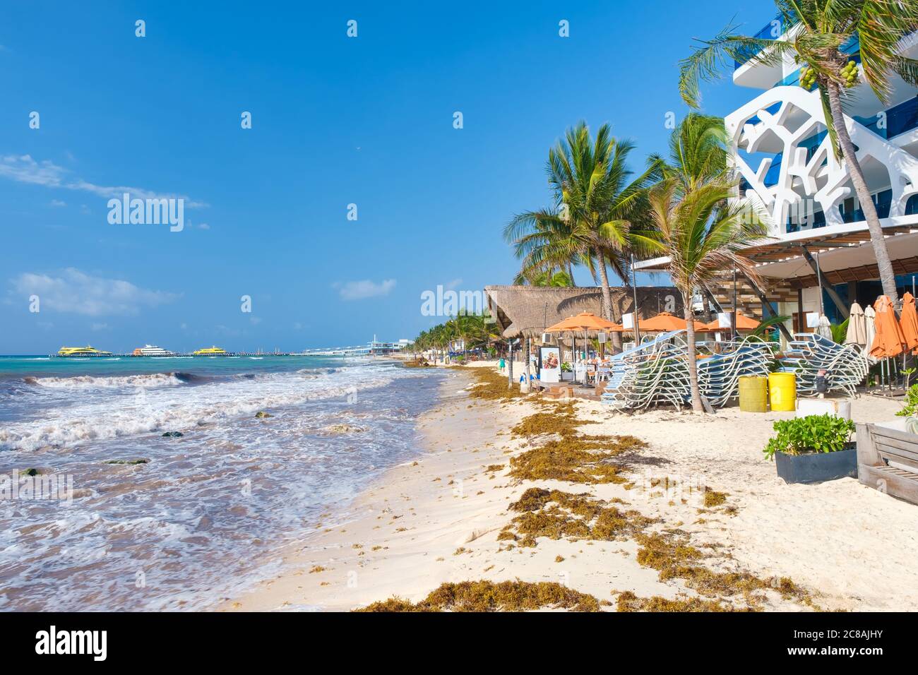 The beach at Playa del Carmen on the Mayan Riviera on a sunny summer day  Stock Photo - Alamy