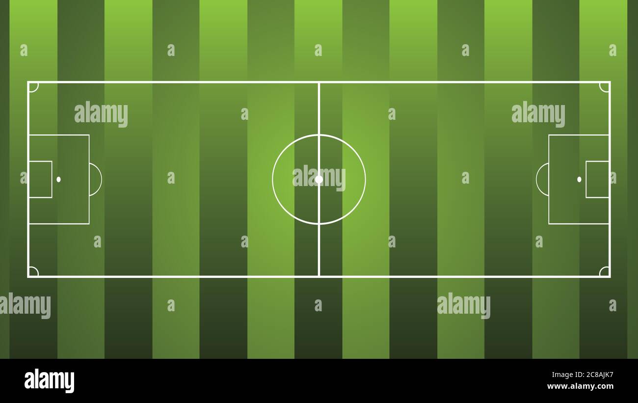 Football or soccer field with white markings illustration Stock Vector