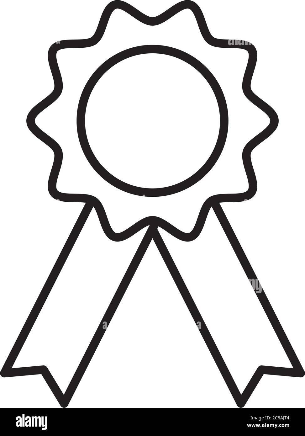 winner medal icon over white background, line style, vector ...