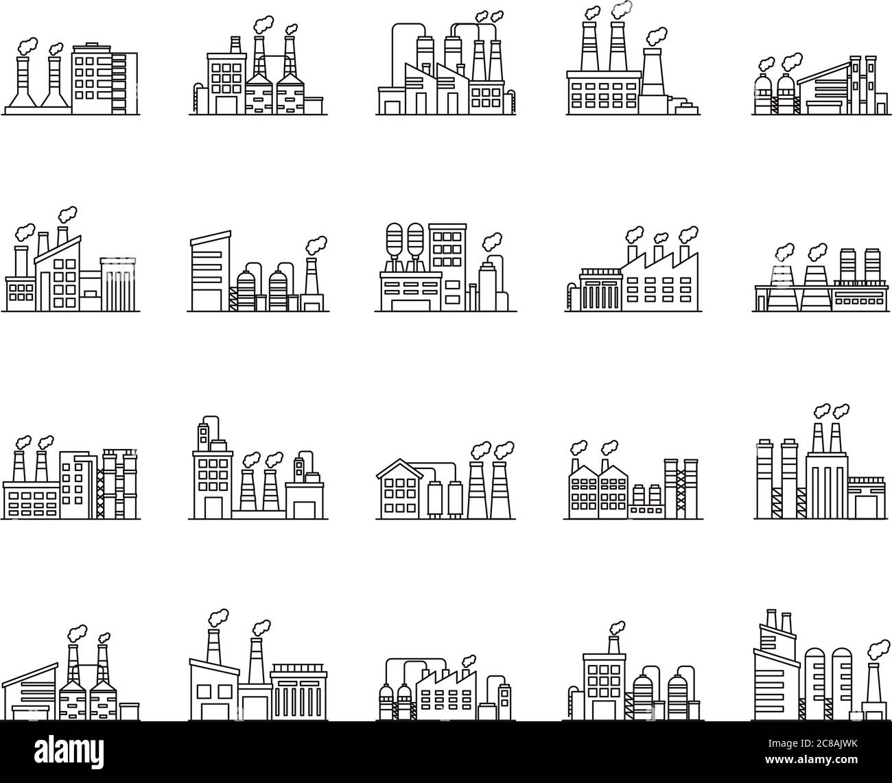 bundle of industry factory set icons vector illustration design Stock ...