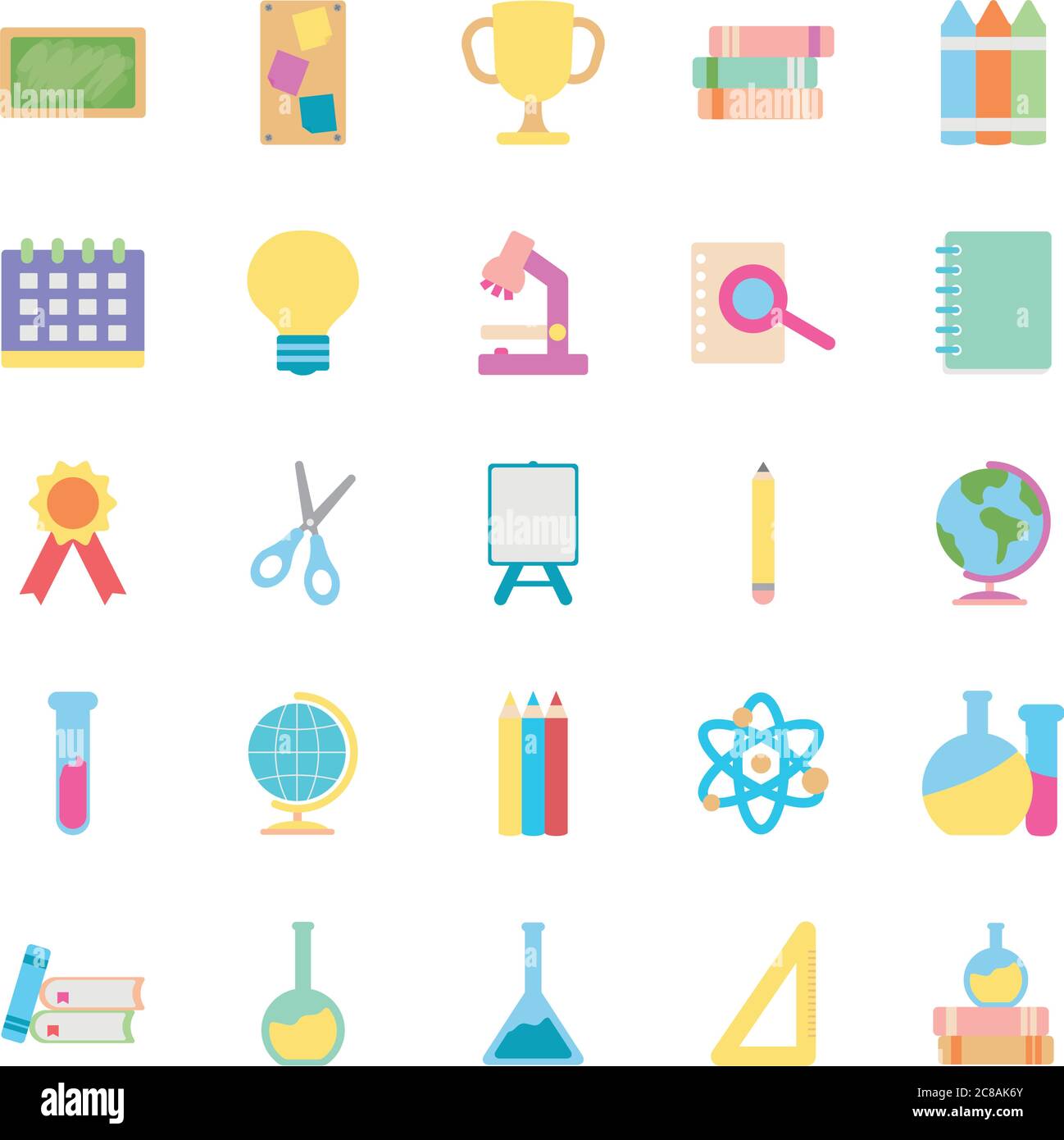 icon set of geography tool and back to school over white background ...