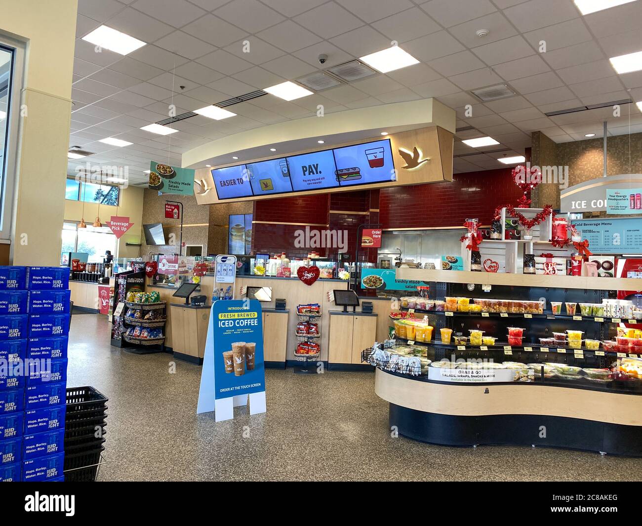 Orlando, FL/USA-1/15/20: An interior view of the fast food restaurant at a WAWA convenience  store in Orlando, Florida. Stock Photo