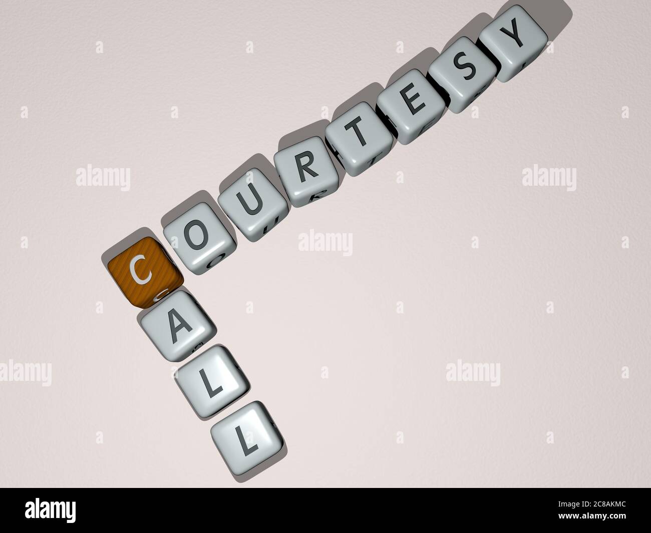 Crosswords Of Courtesy Call Arranged By Cubic Letters On A Mirror Floor Concept Meaning And Presentation Illustration And Business 3d Illustration Stock Photo Alamy