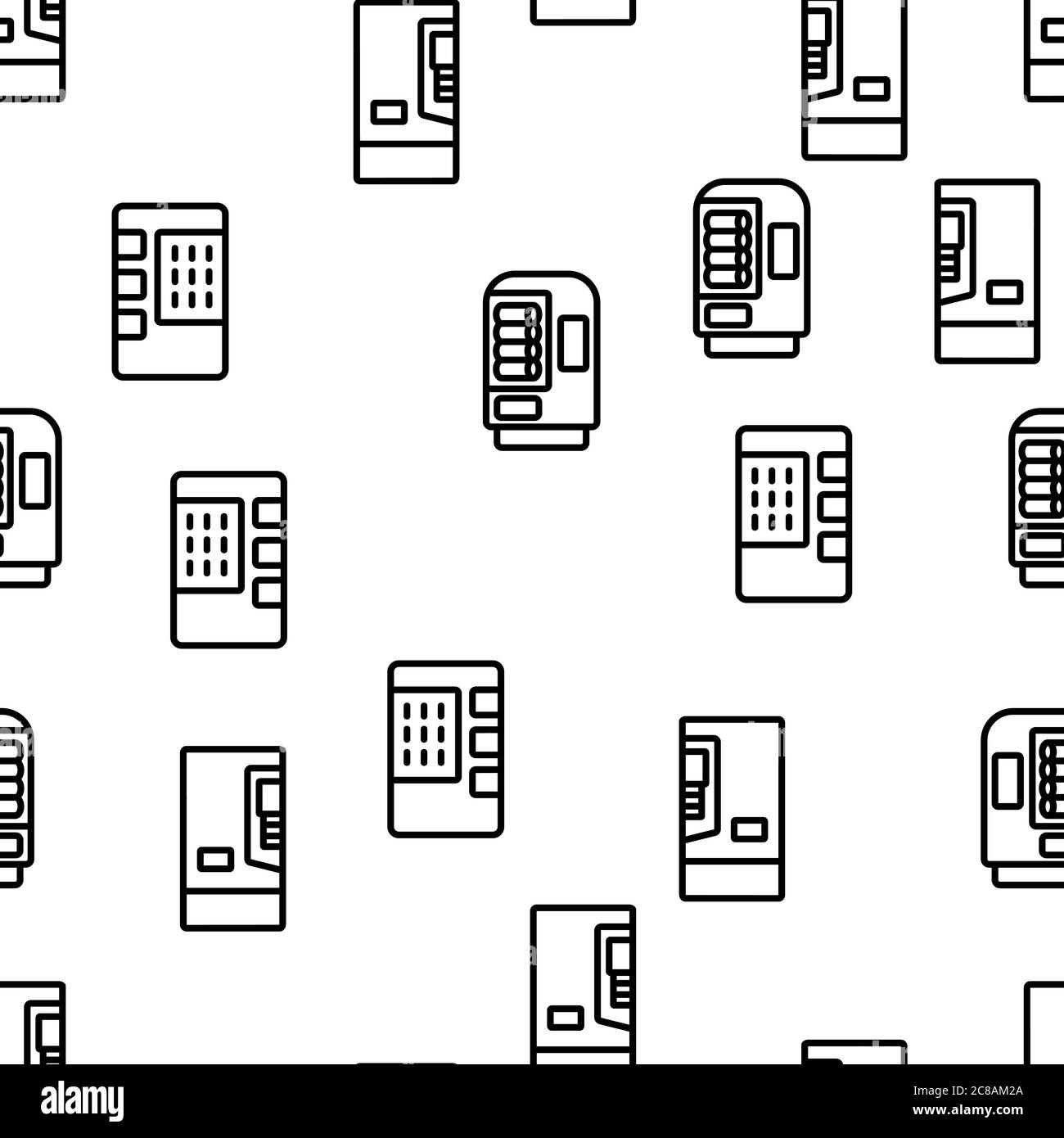 Vending Machine Selling Service Vector Seamless Pattern Stock Vector ...