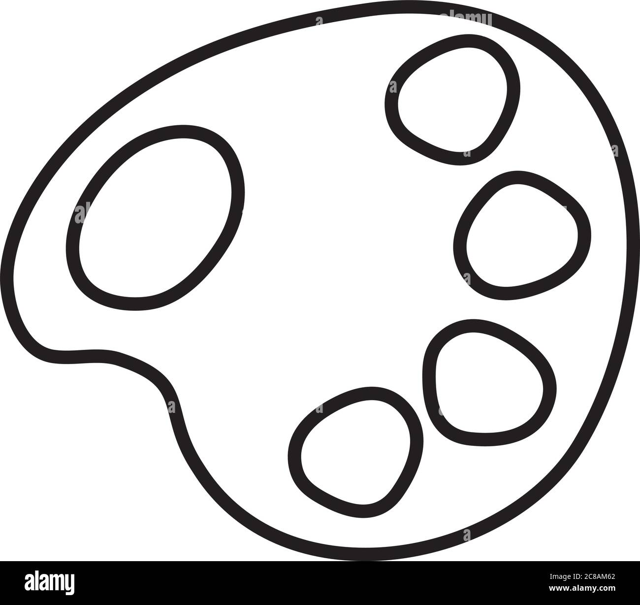 paint palette icon over white background, line style, vector ...