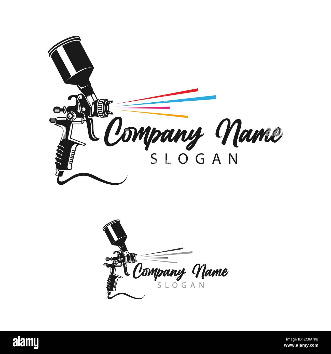 Painting logo designs template vector, Art Logo template, Spray Gun