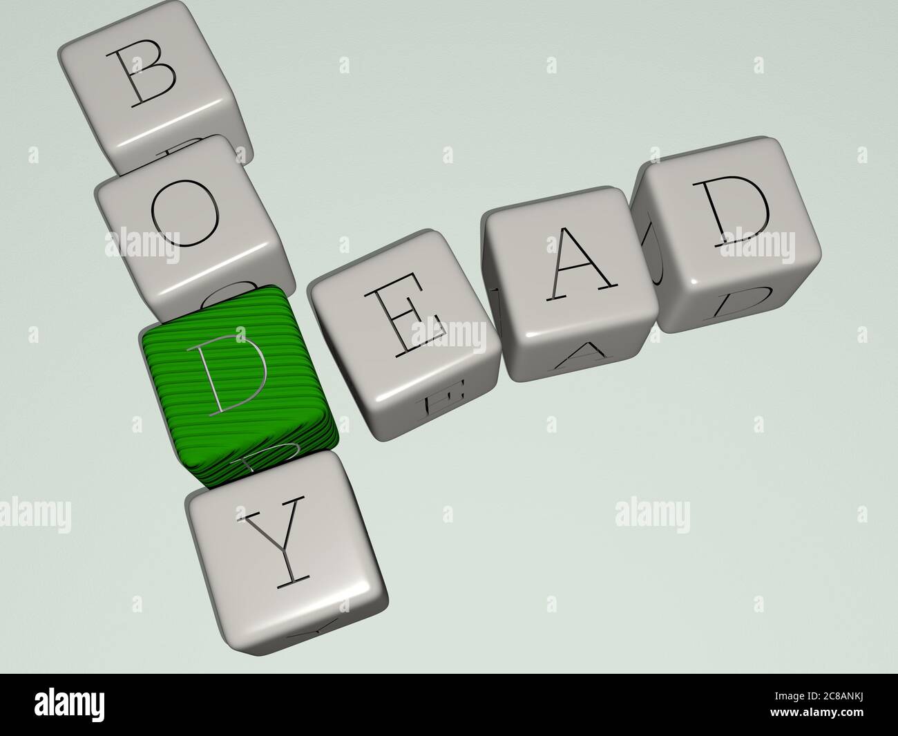 DEAD BODY combined by dice letters and color crossing for the related