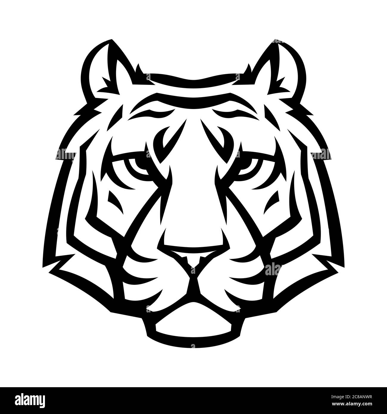 Mascot stylized tiger head. Stock Vector