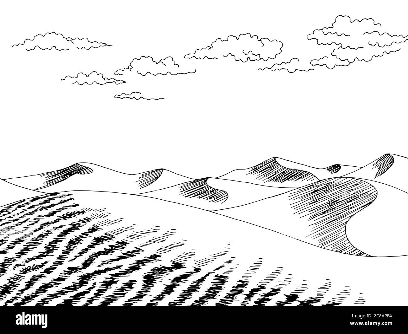 desert clip art black and white