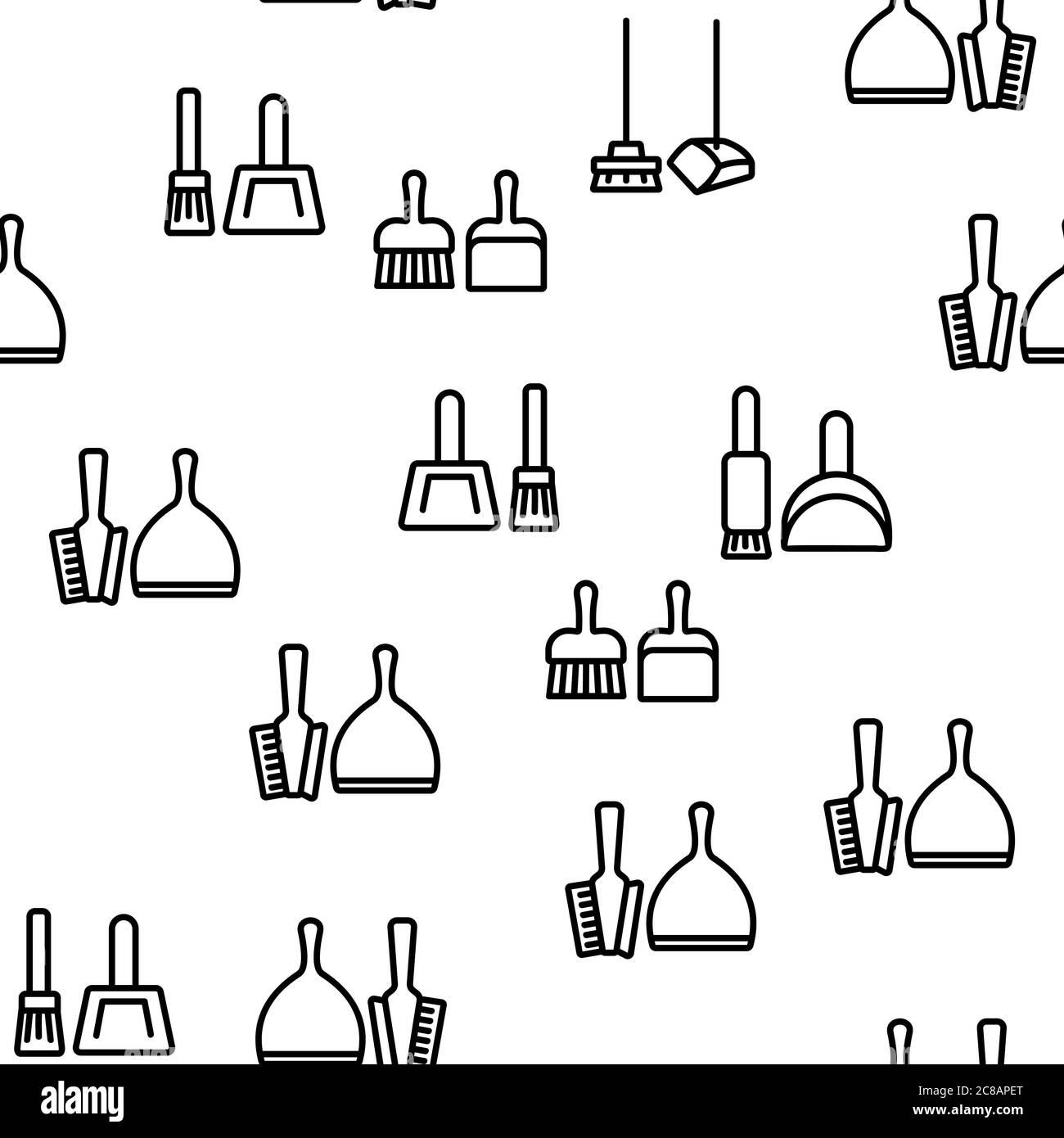 Dustpan And Brush Tool Vector Seamless Pattern Stock Vector Image & Art