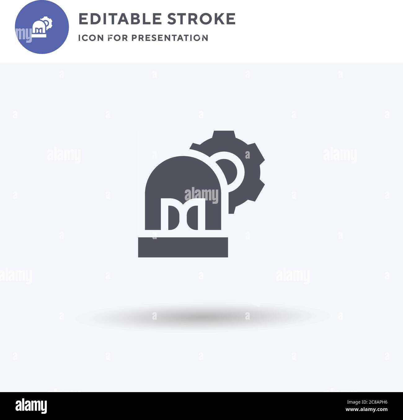Alarm icon vector, filled flat sign, solid pictogram isolated on white, logo illustration. Alarm icon for presentation. Stock Vector