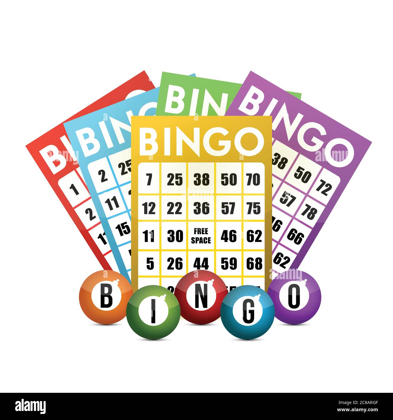Color bingo and balls illustration design over a white background Stock Vector