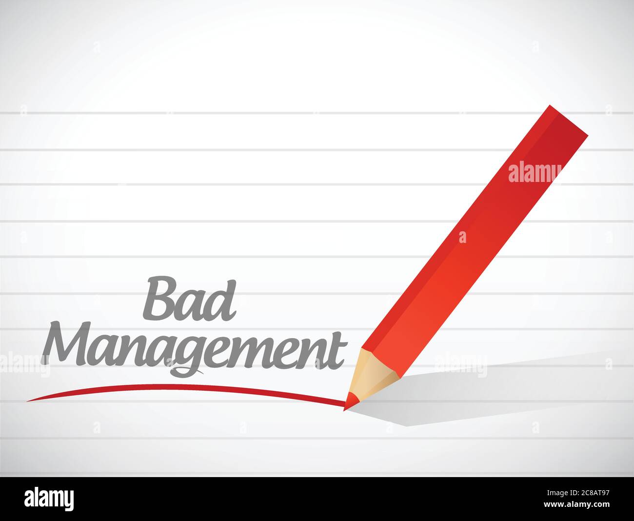 Bad management message illustration design over a white background Stock Vector