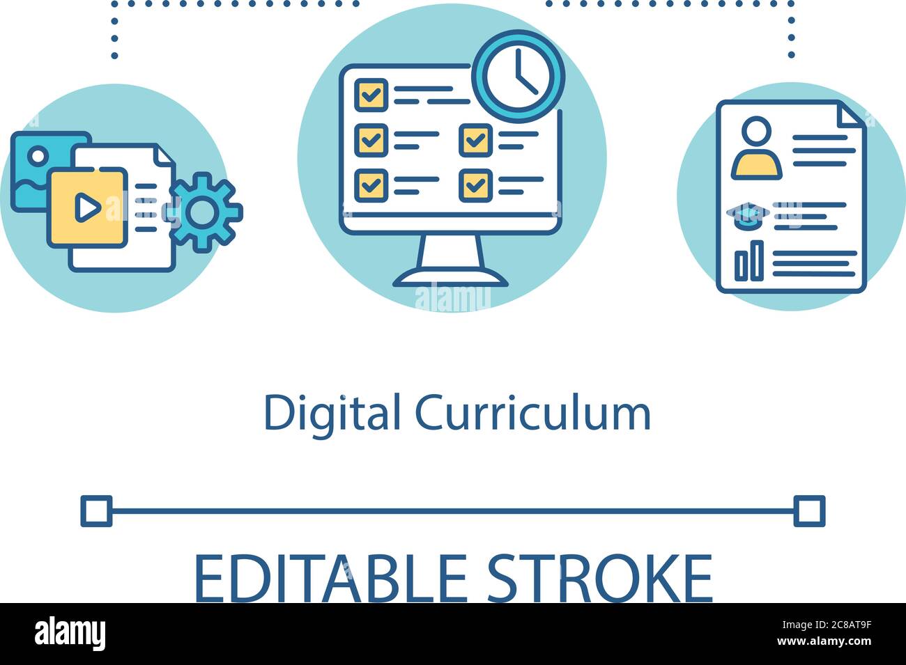 Digital curriculum concept icon. Open educational resources. Distance