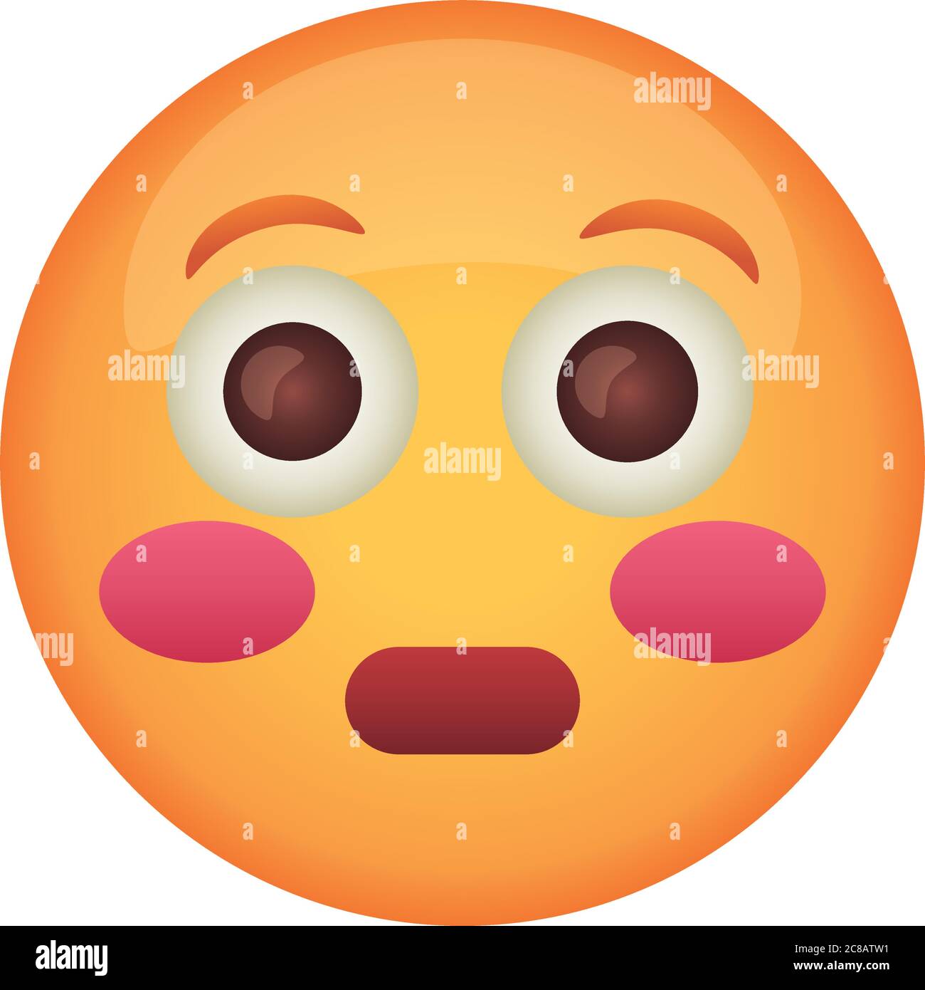 terrified emoji face classic flat style icon vector illustration design ...