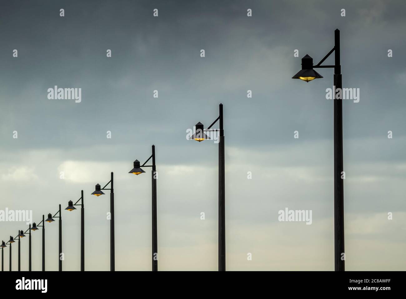 Shorncliffe Pier on a stormy rainy day. Stock Photo