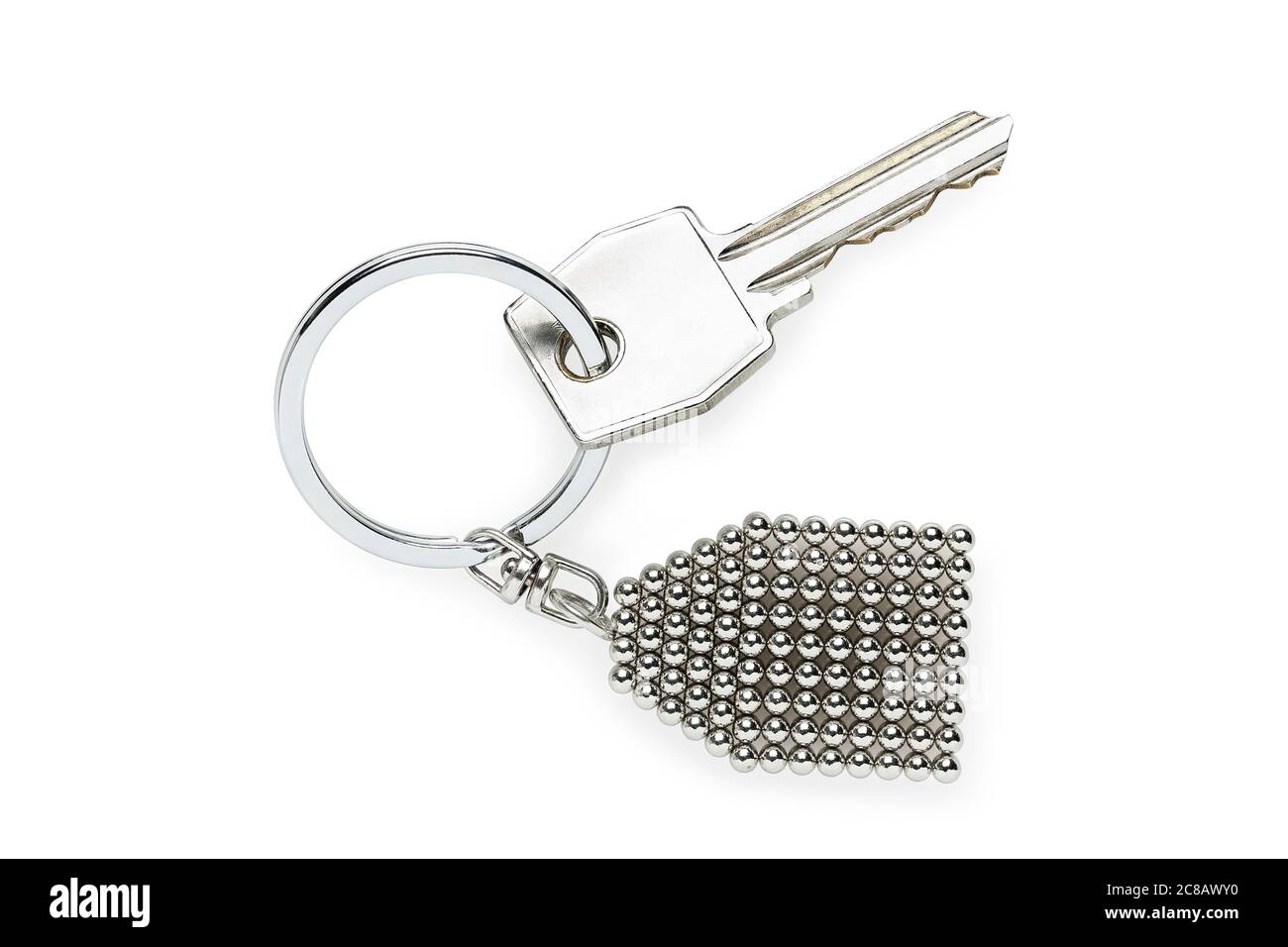 key with key chain isolated on white Stock Photo Alamy