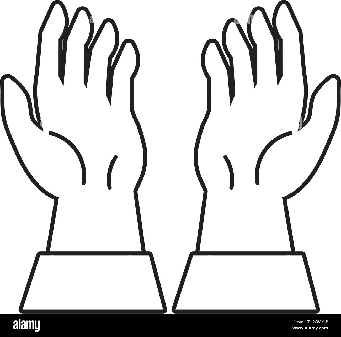 hands human up protesting line style icon vector illustration design Stock Vector