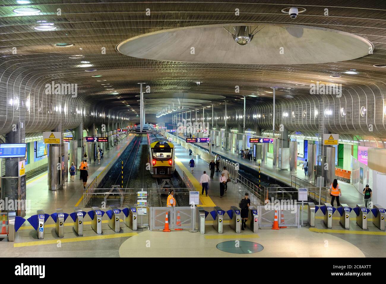 New Zealand Auckland Britomart Train Station panoramic view Stock