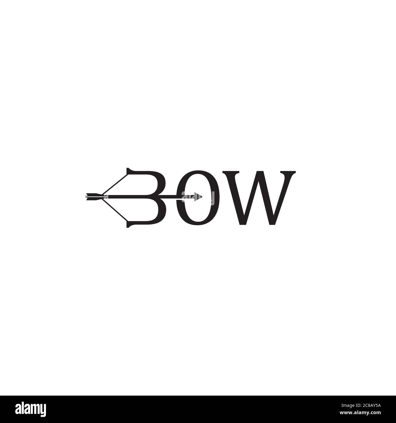 a simple Bow wordmark logo design Stock Vector