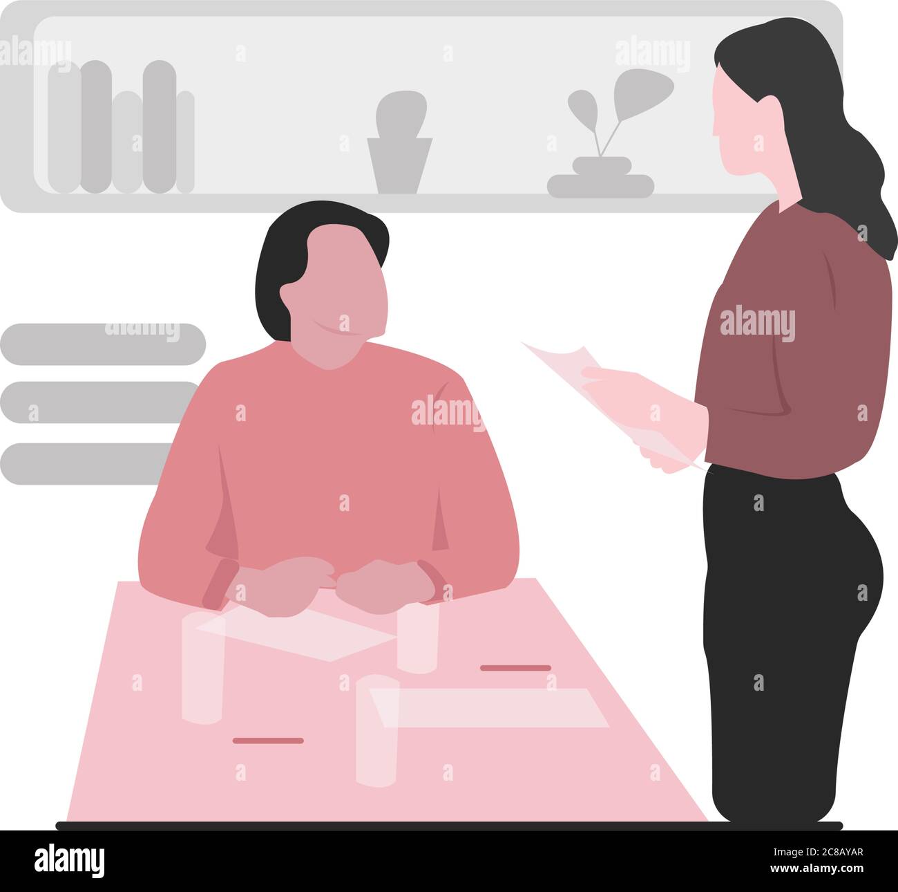 Colleagues discussig business figures at the office Stock Vector Image ...