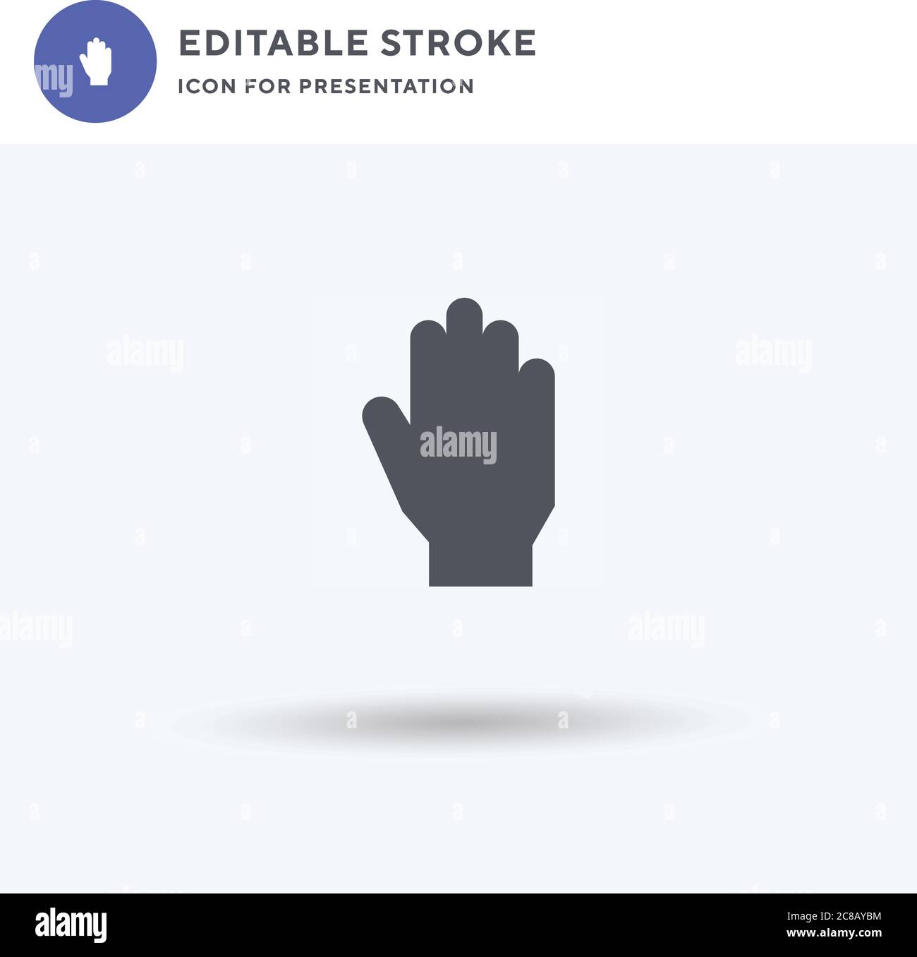 Hand icon vector, filled flat sign, solid pictogram isolated on white ...
