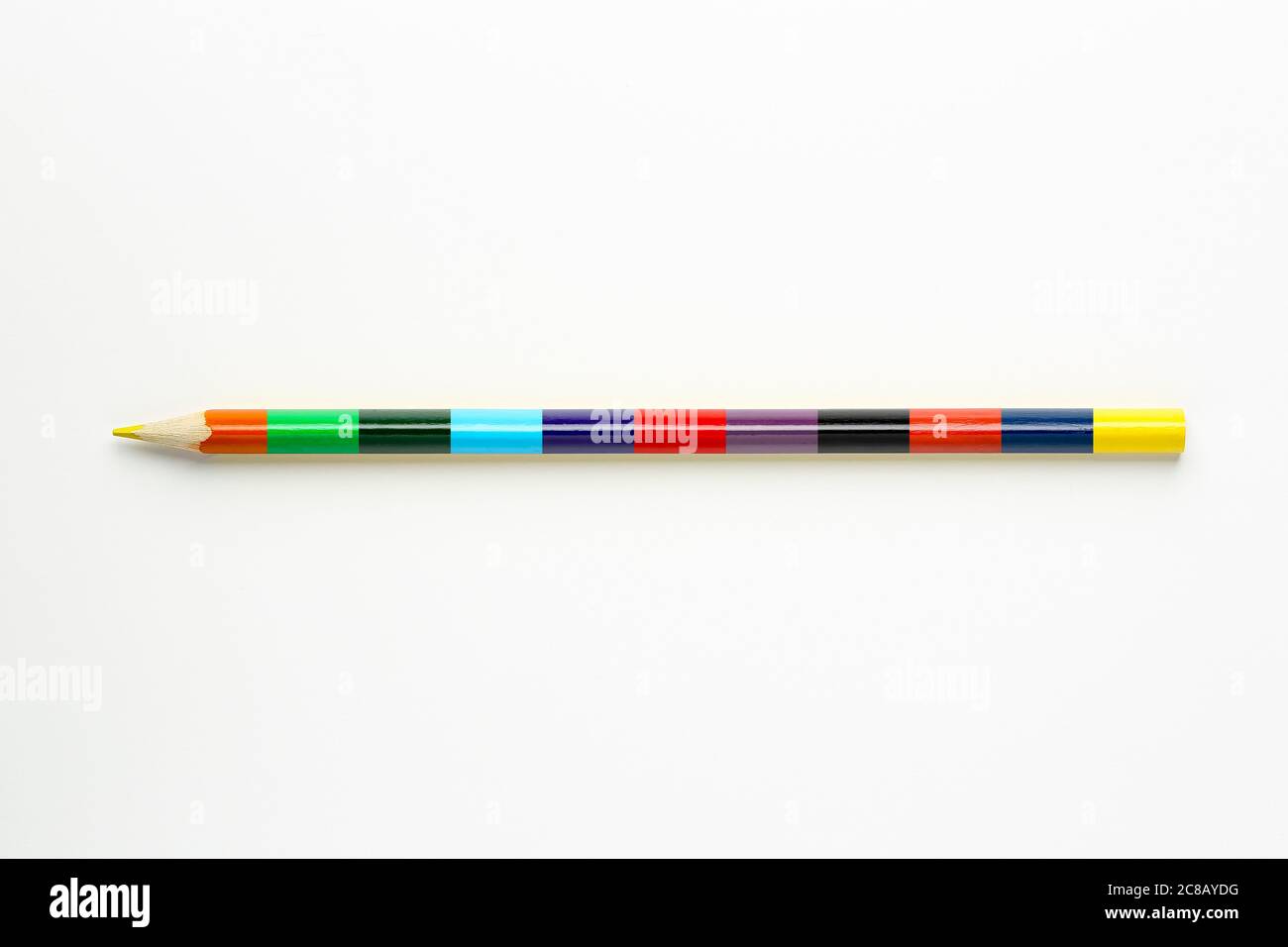 multicolored pencil on white surface Stock Photo