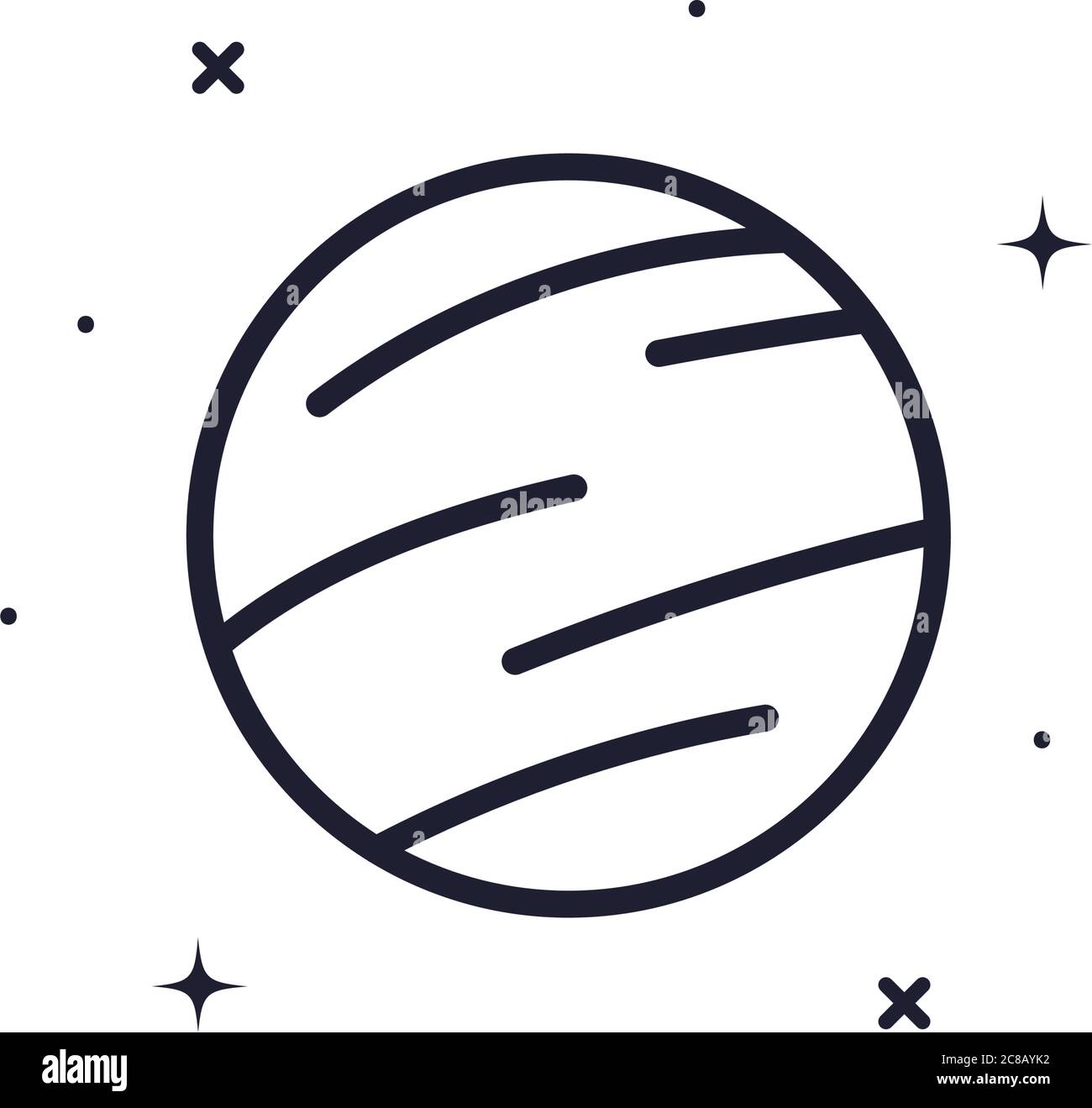 planet line style icon of Space futuristic cosmos and universe theme ...