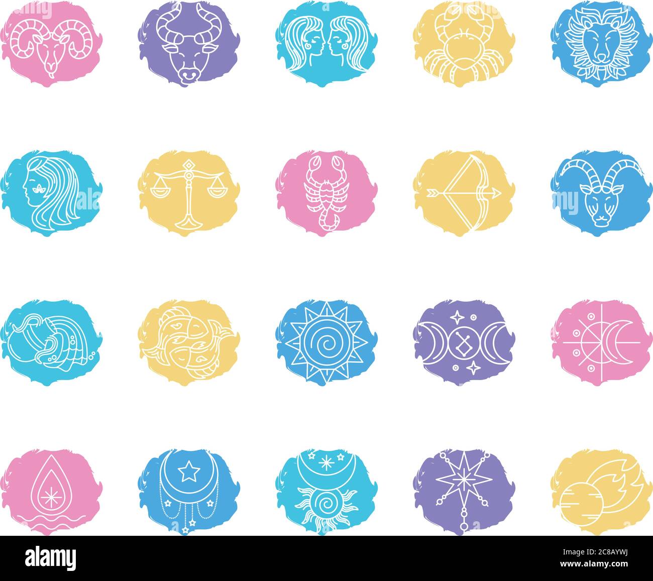 Download Bundle Of Zodiac Signs And Symbols Vector Illustration Design Stock Vector Image Art Alamy