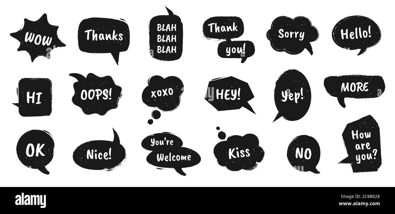 Textured Speech Bubble Doodle Drawn Balloons With Chat Dialog Words For Online Message Comments Vintage Talk Stickers Vector Set With Phrases As Than Stock Vector Image Art Alamy Textured Speech Bubble Doodle Drawn Balloons With Chat Dialog Words For Online Message Comments Vintage Talk Stickers Vector Set With Phrases As Than Stock Vector Image Art Alamy