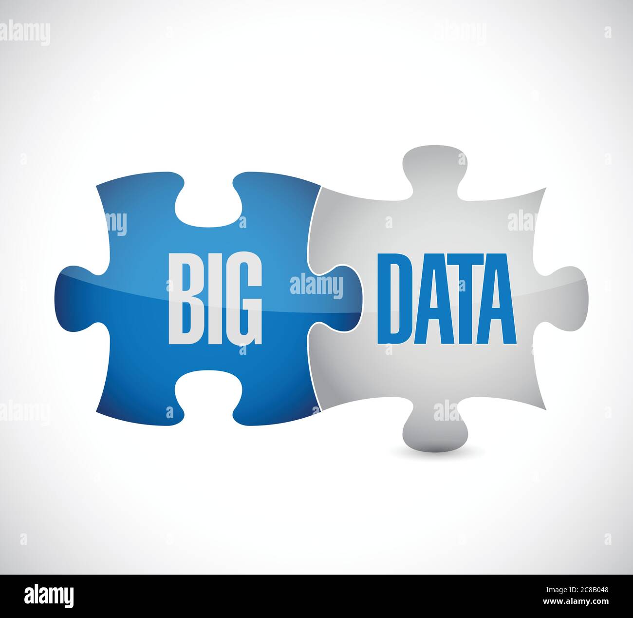 Big data puzzle illustration design over a white background Stock Vector