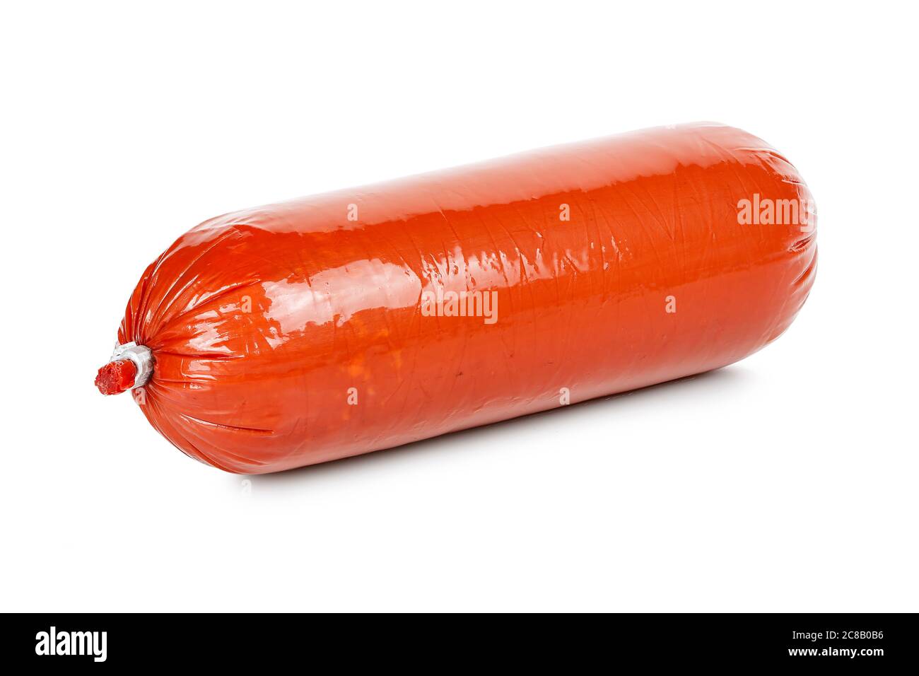whole salami or sausage isolated on white Stock Photo Alamy