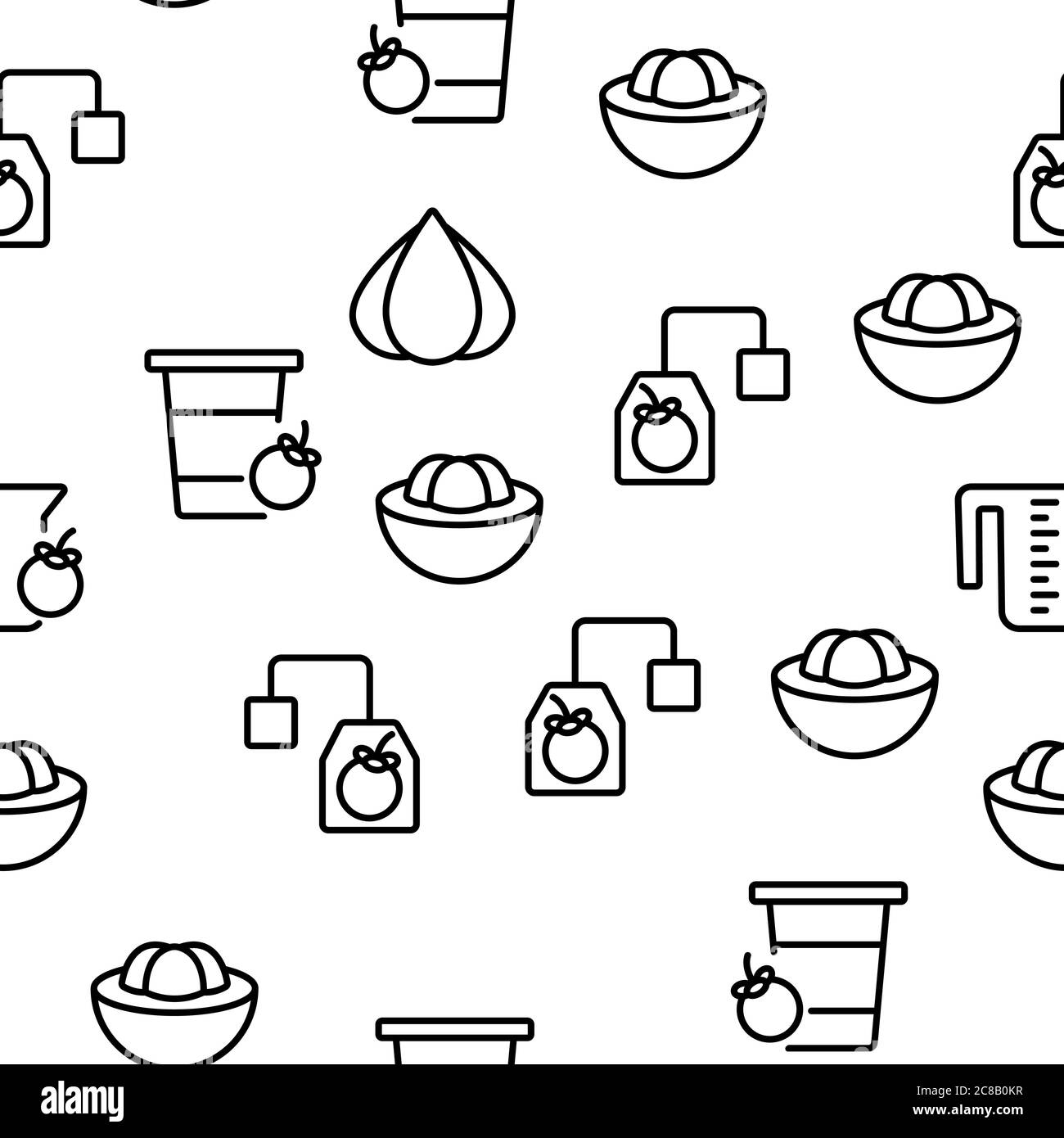 Mangosteen Sweet Fruit Vector Seamless Pattern Stock Vector Image & Art ...