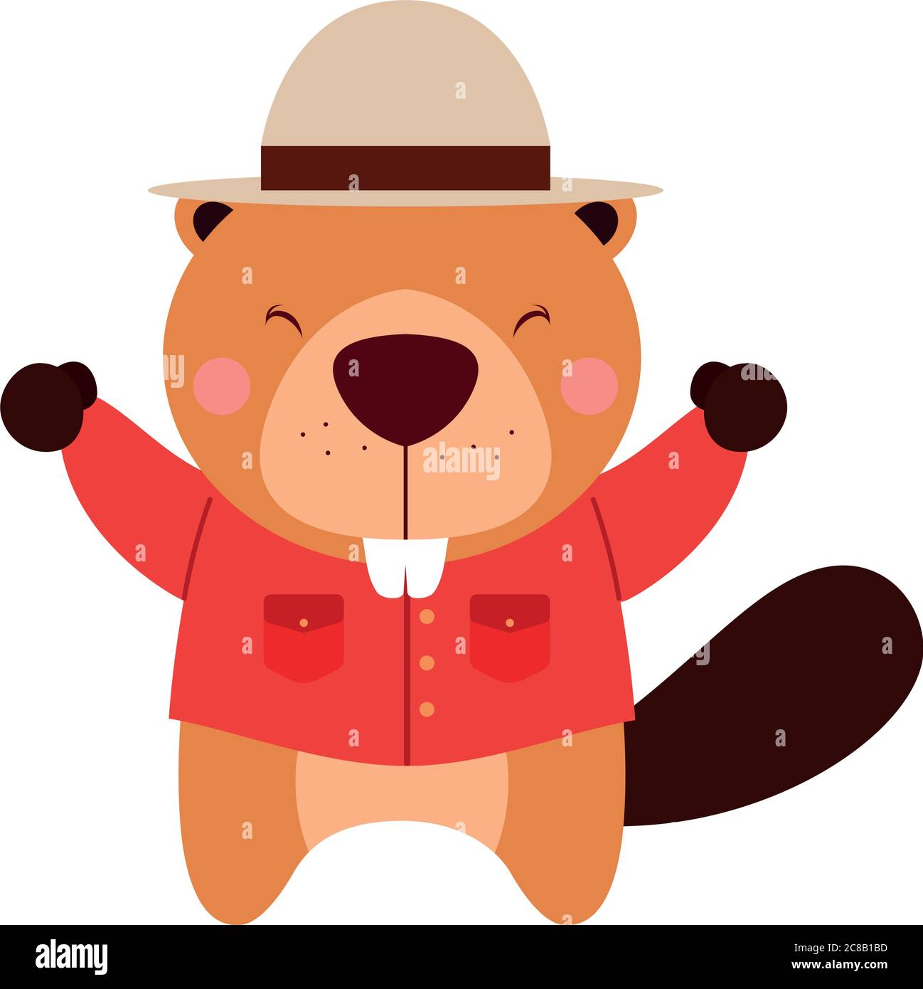 Cute beaver cartoon Stock Vector
