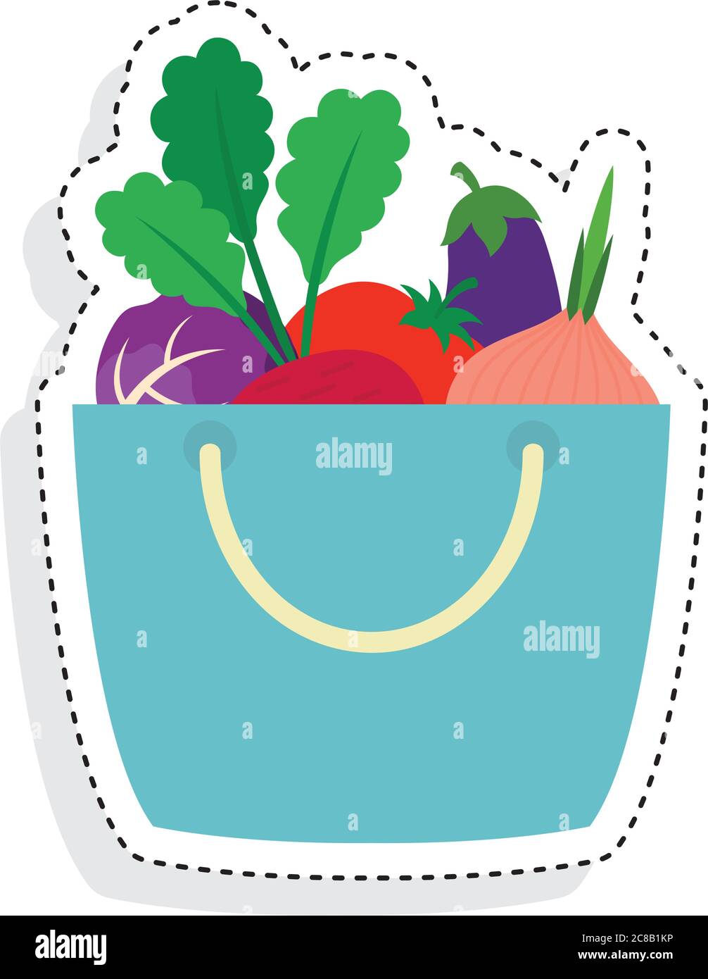 Grocery shopping basket Stock Vector