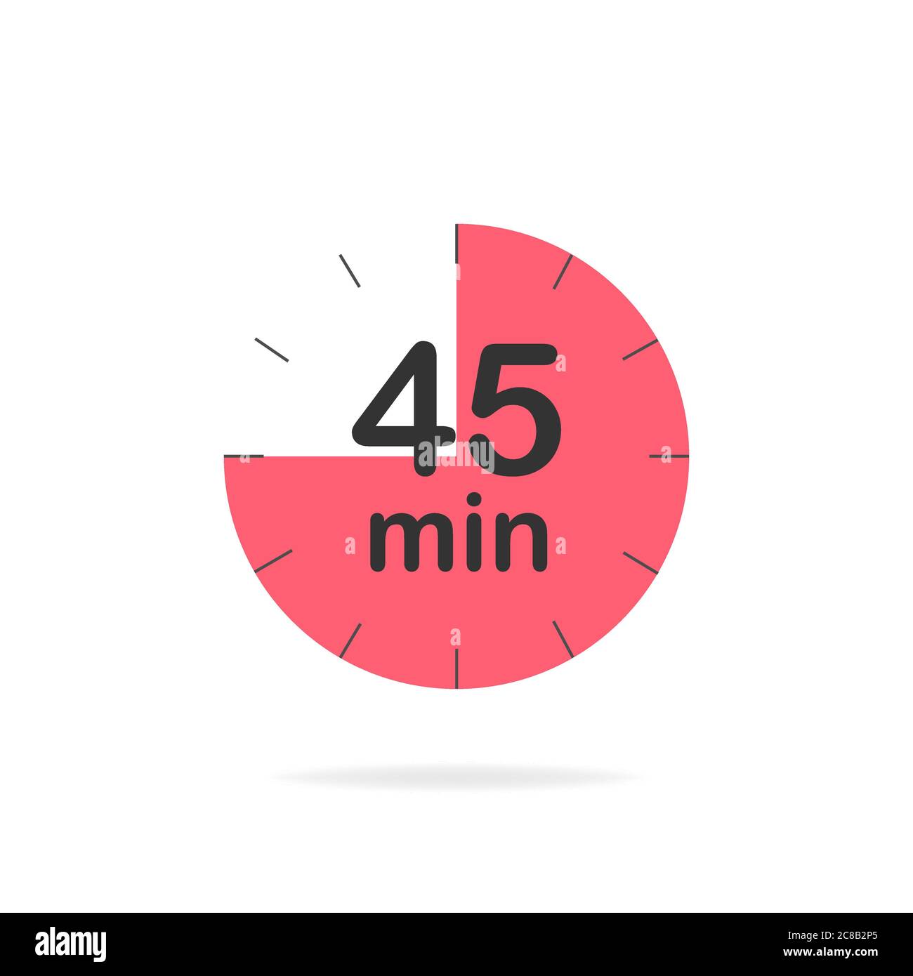 45 minutes timer. Stopwatch symbol in flat style. Editable isolated vector  illustration Stock Vector Image & Art - Alamy