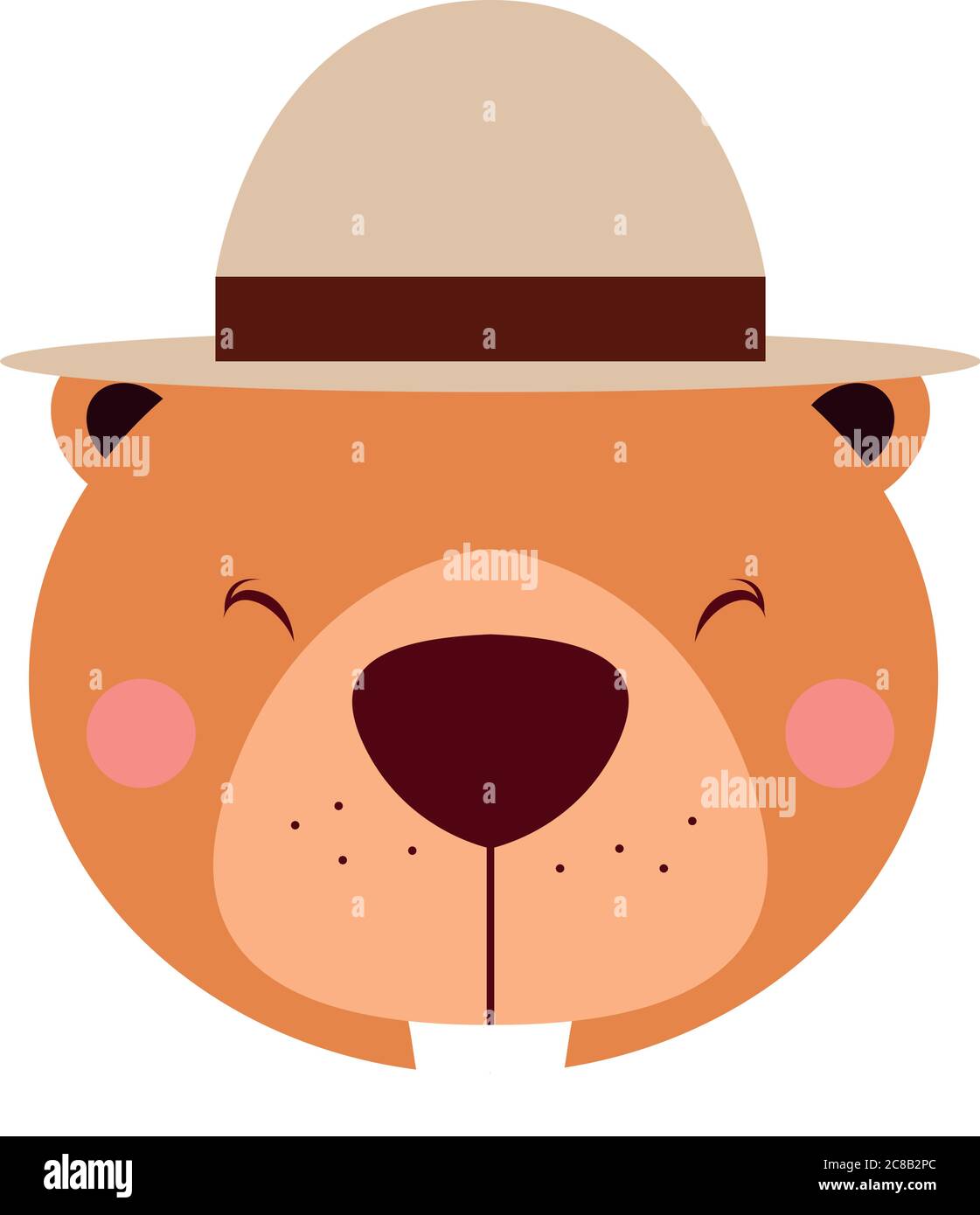 Cute beaver cartoon Stock Vector