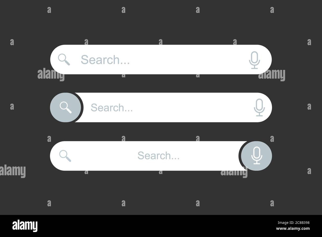 Search address and navigation bar icon. Search bar design web UI ...