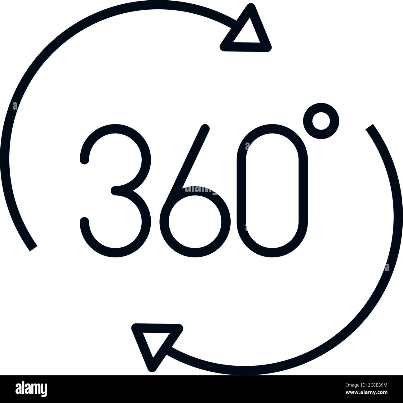 360 degree view virtual tour linear style icon design vector ...