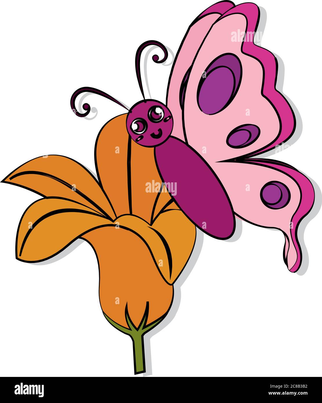 Isolated cute butterfly Stock Vector