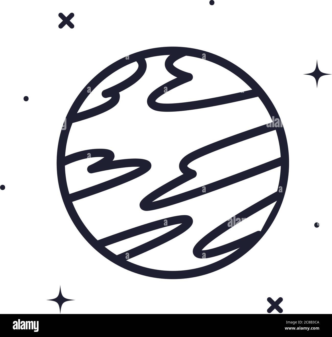 planet line style icon of Space futuristic cosmos and universe theme ...