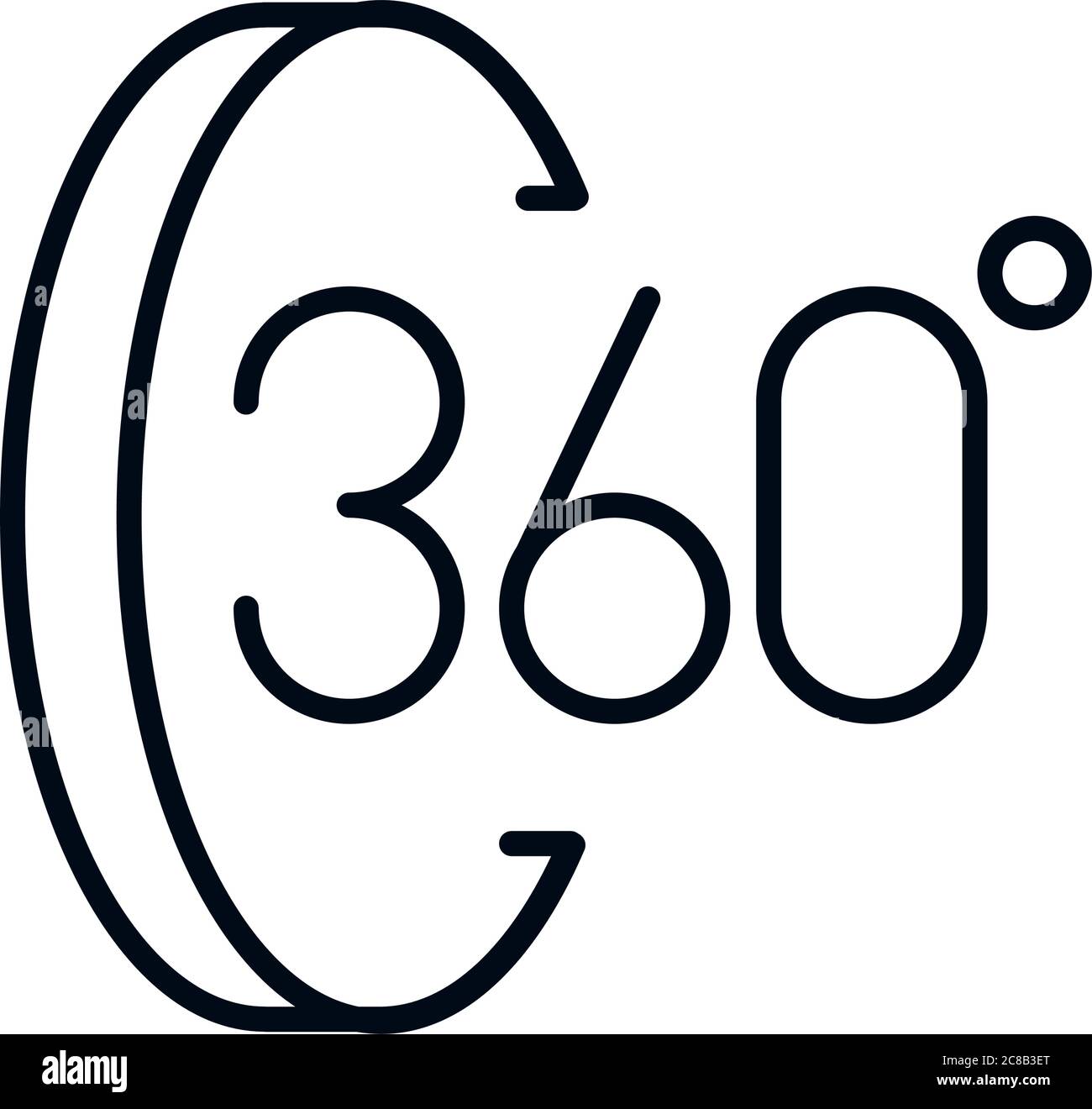 360 degree view virtual tour dimentional linear style icon design ...