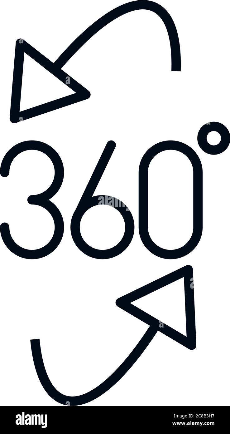 360 degree view virtual tour linear style icon design vector ...