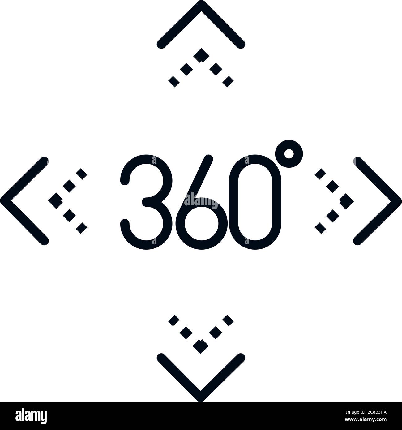 360 degree view virtual tour perspective linear style icon design ...