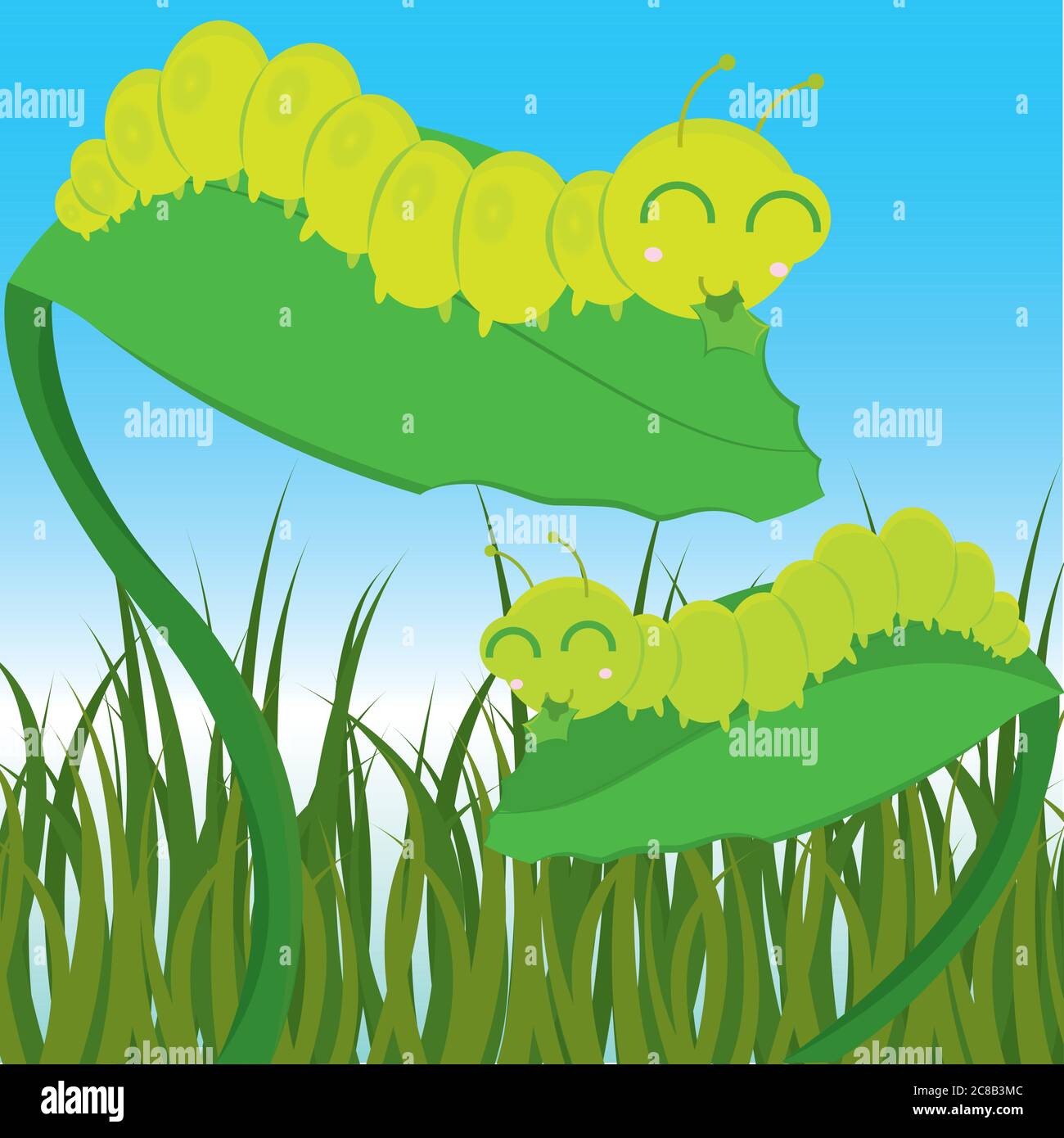 Cute worm cartoon Stock Vector