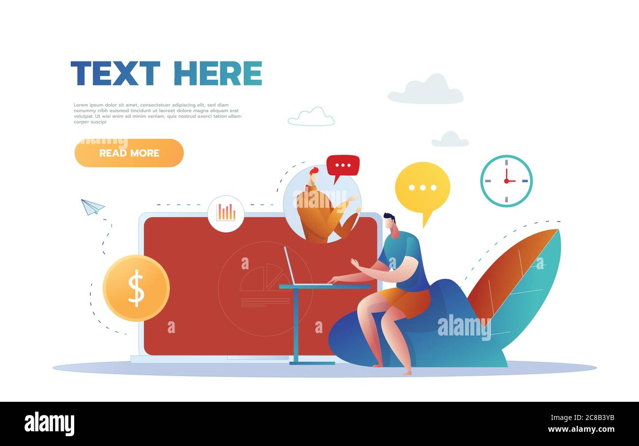 Communication Calling Web Video call Business communication concept. Web camera video call ...