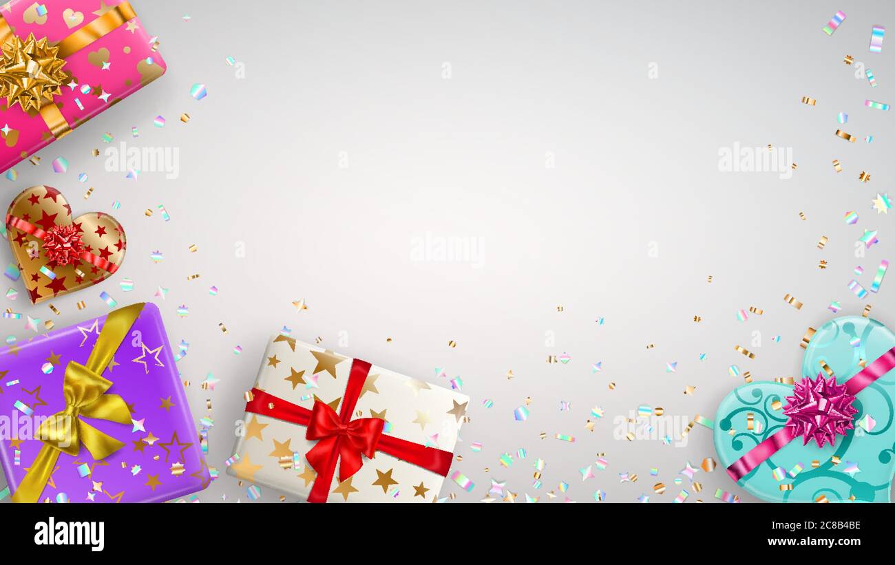 Colorful Ribbon Gift Box Border Various ribbon Stock Vector Images - Alamy